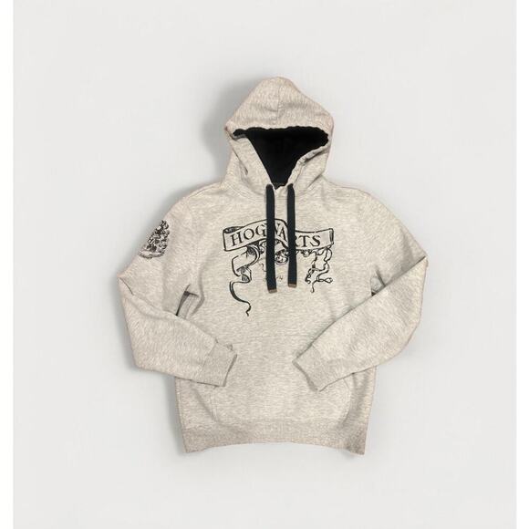 Harry Potter Wizarding World NY Exclusive Hogwarts Scroll Hoodie Gray Medium - Picture 1 of 6